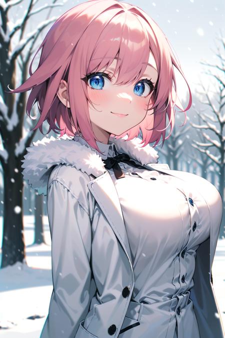 07371-264698696-masterpiece, best quality, short hair, pink hair, blue eyes, smile, close-up, depth of field, large breasts, white shirt, coat,.png
